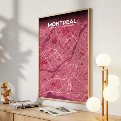 Montreal Scarlet Map Poster