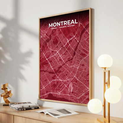 Montreal Garnet Map Poster
