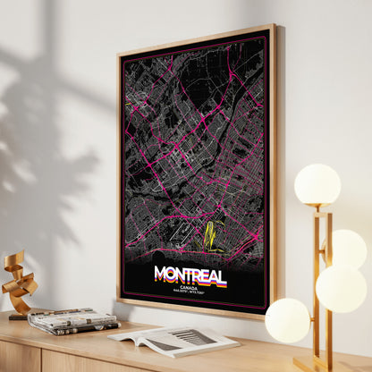 Montreal Retro Map Poster