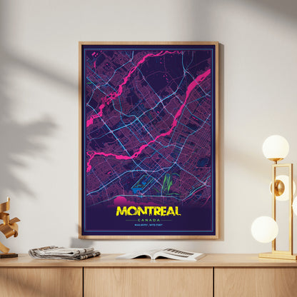 Montreal Cyberpunk Map Poster