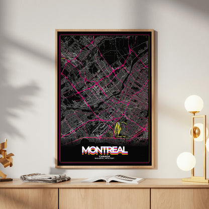 Montreal Retro Map Poster