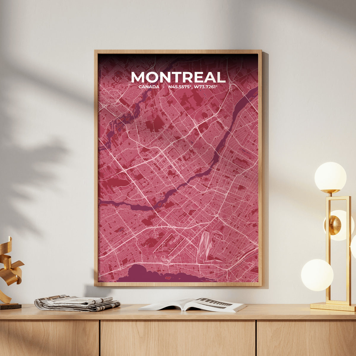 Montreal Scarlet Map Poster