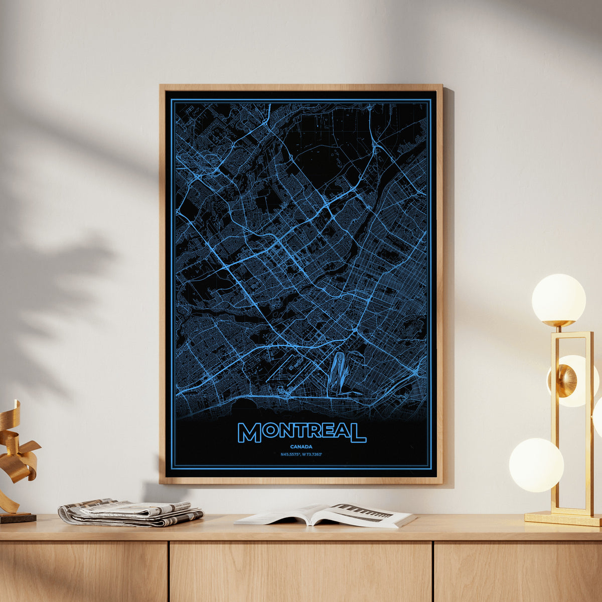 Montreal Phosphor Map Poster - IBM Blue