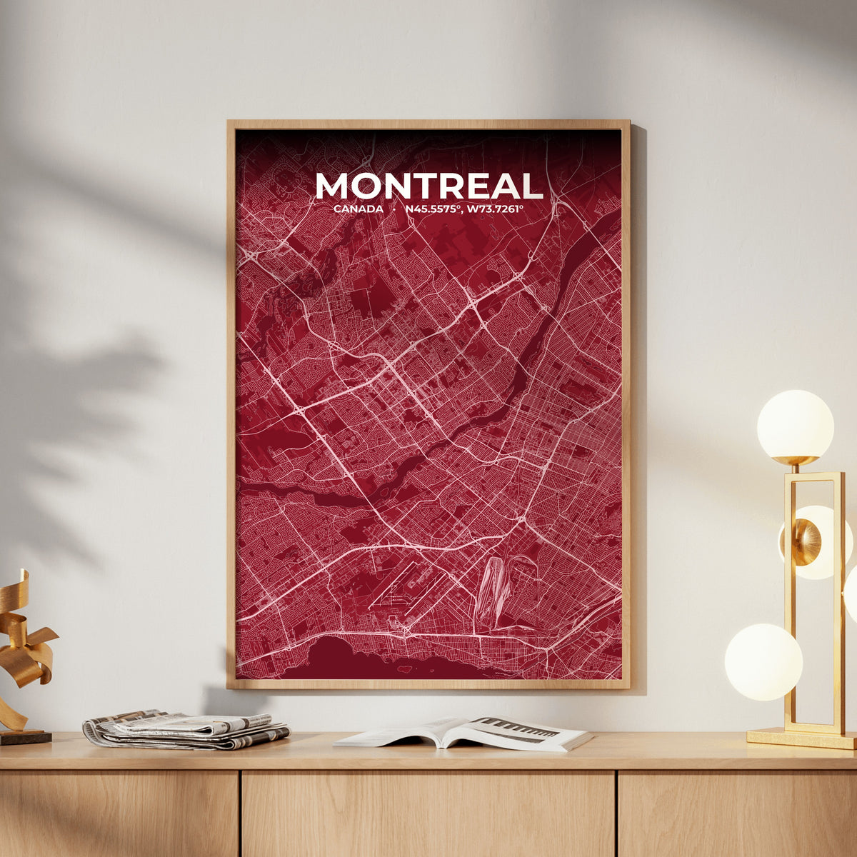 Montreal Garnet Map Poster