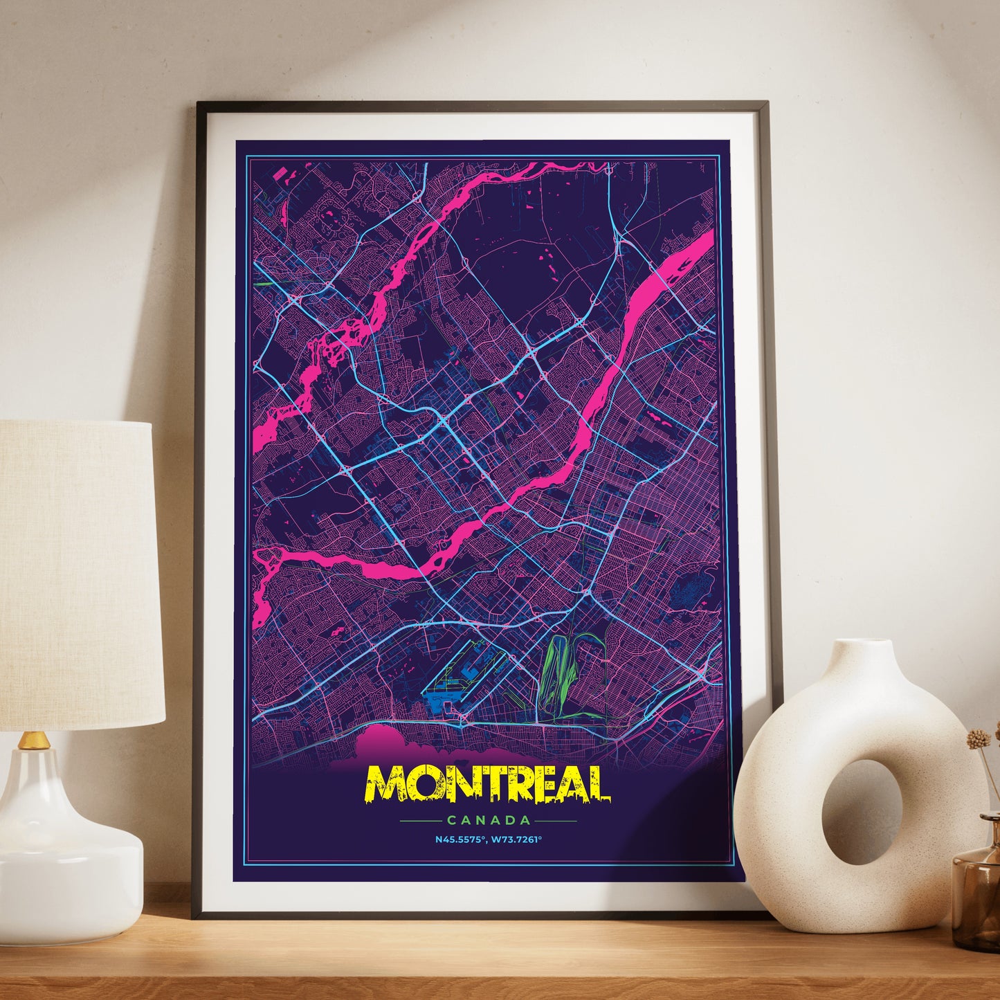 Montreal Cyberpunk Map Poster