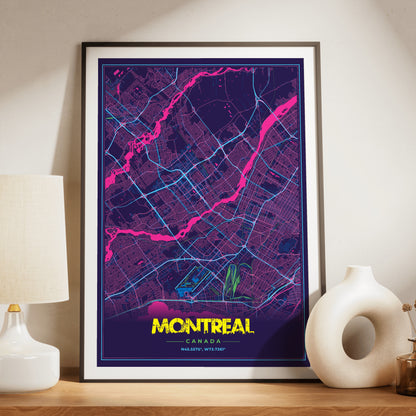 Montreal Cyberpunk Map Poster