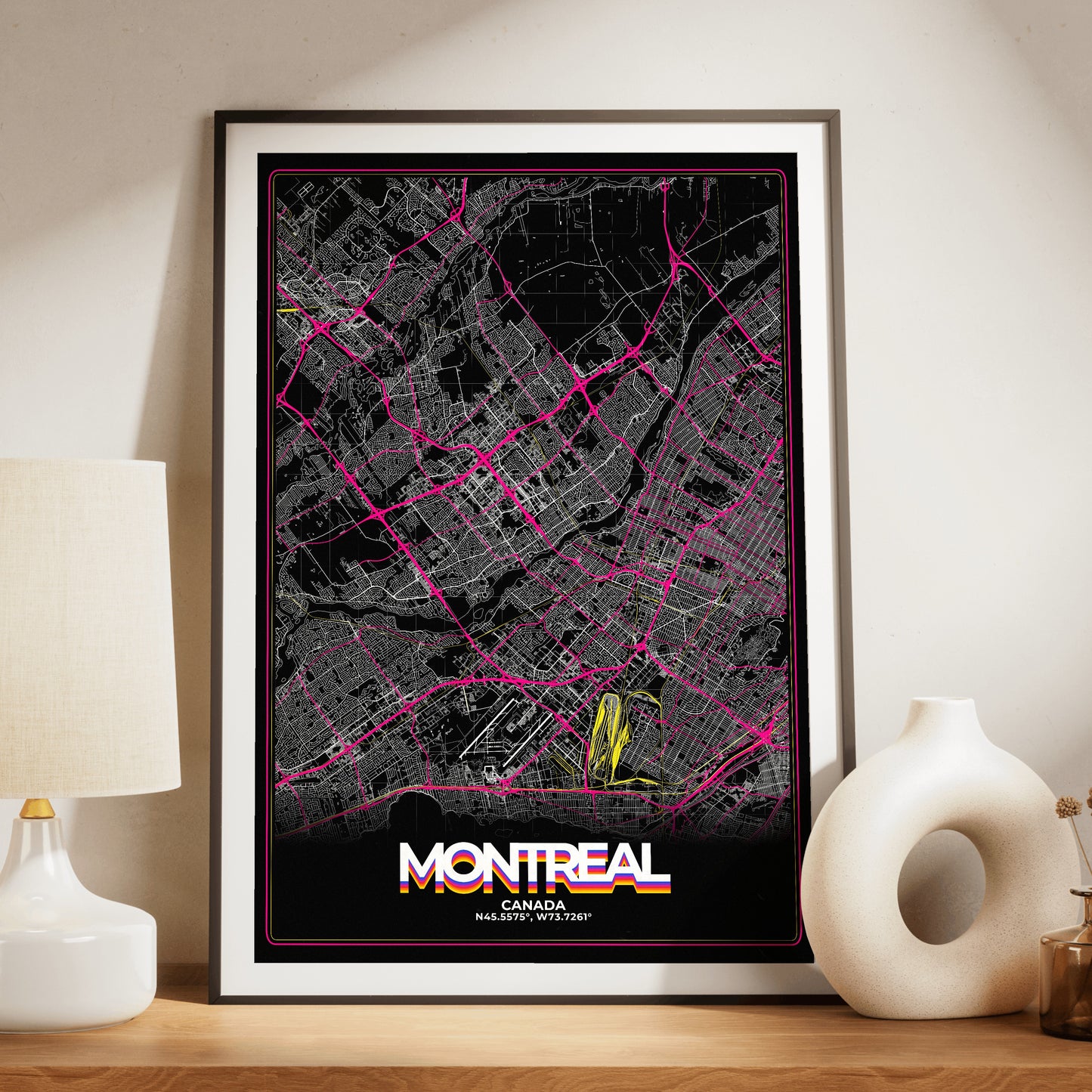 Montreal Retro Map Poster