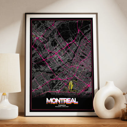 Montreal Retro Map Poster