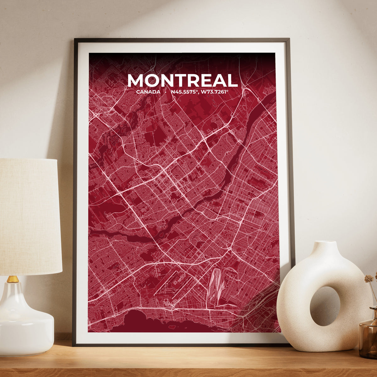 Montreal Garnet Map Poster