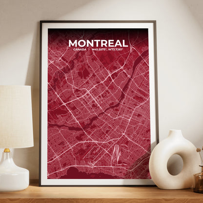 Montreal Garnet Map Poster