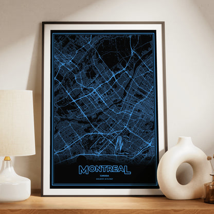 Montreal Phosphor Map Poster - IBM Blue