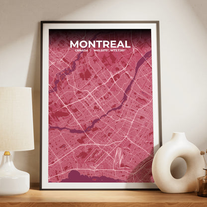 Montreal Scarlet Map Poster