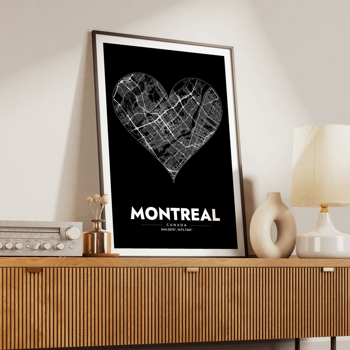 Montreal Heart Map Poster