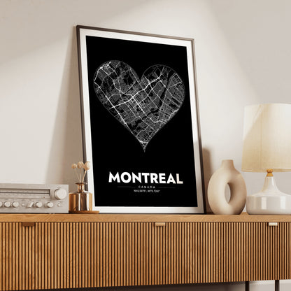 Montreal Heart Map Poster