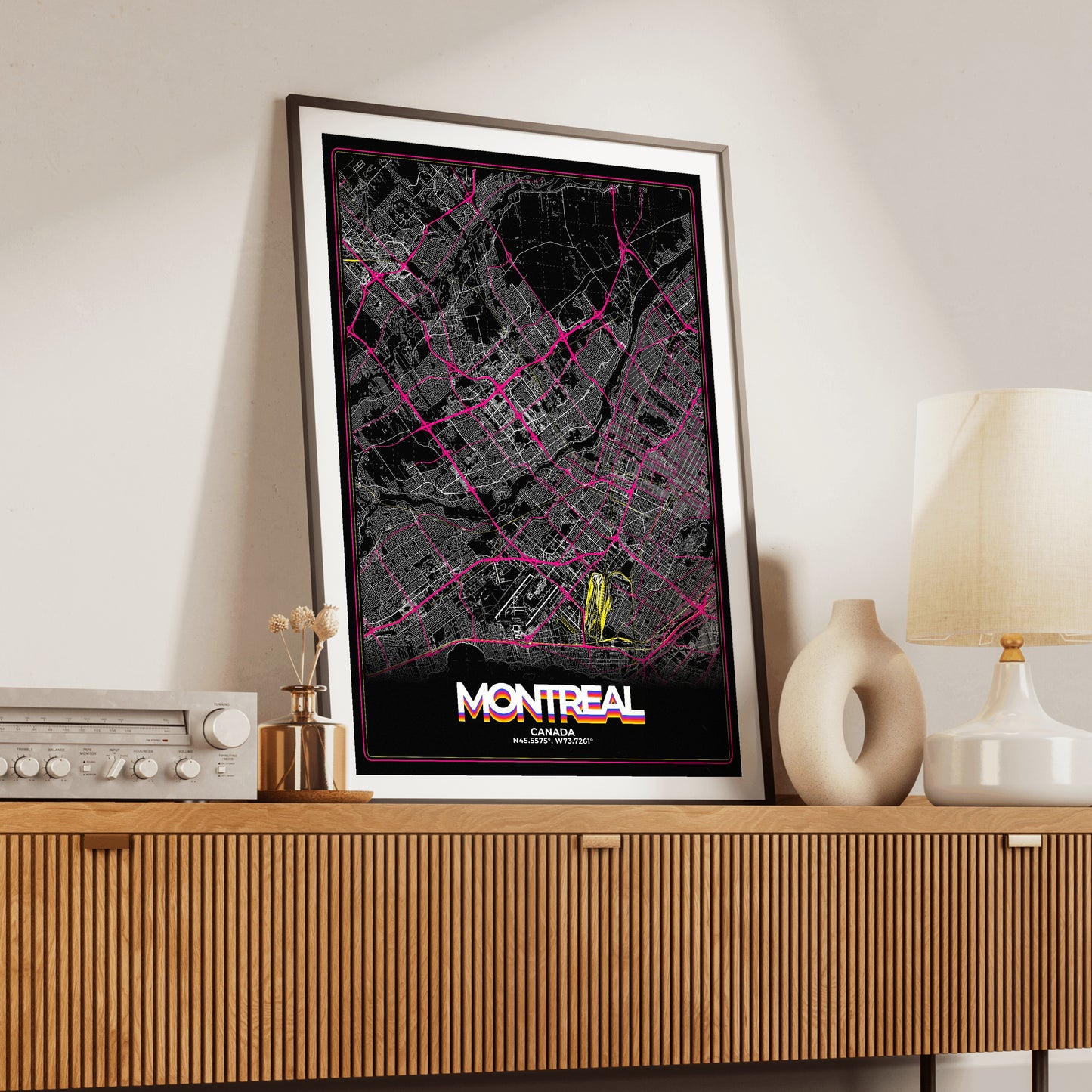 Montreal Retro Map Poster