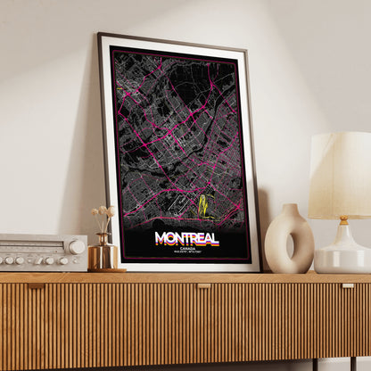 Montreal Retro Map Poster