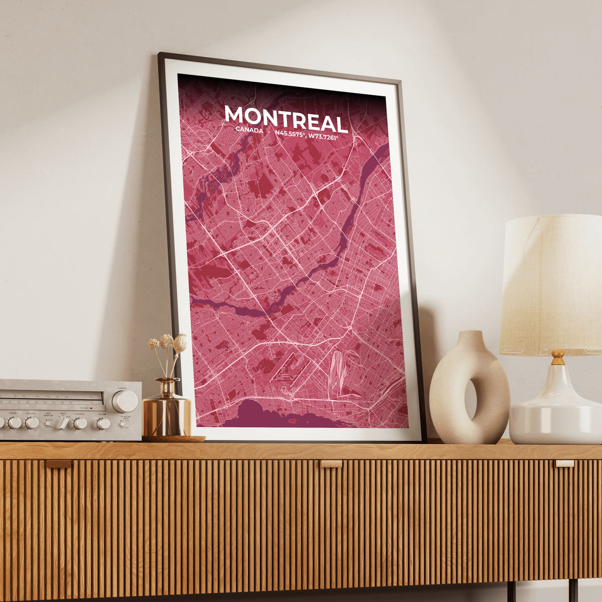 Montreal Scarlet Map Poster