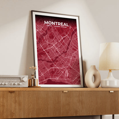 Montreal Garnet Map Poster
