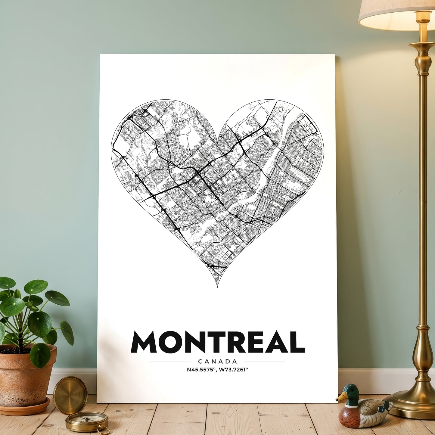 Montreal Heart Map Poster