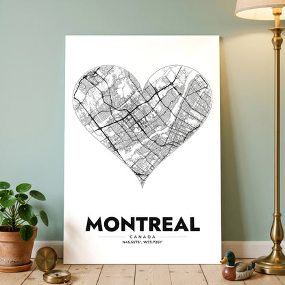 Montreal Heart Map Poster