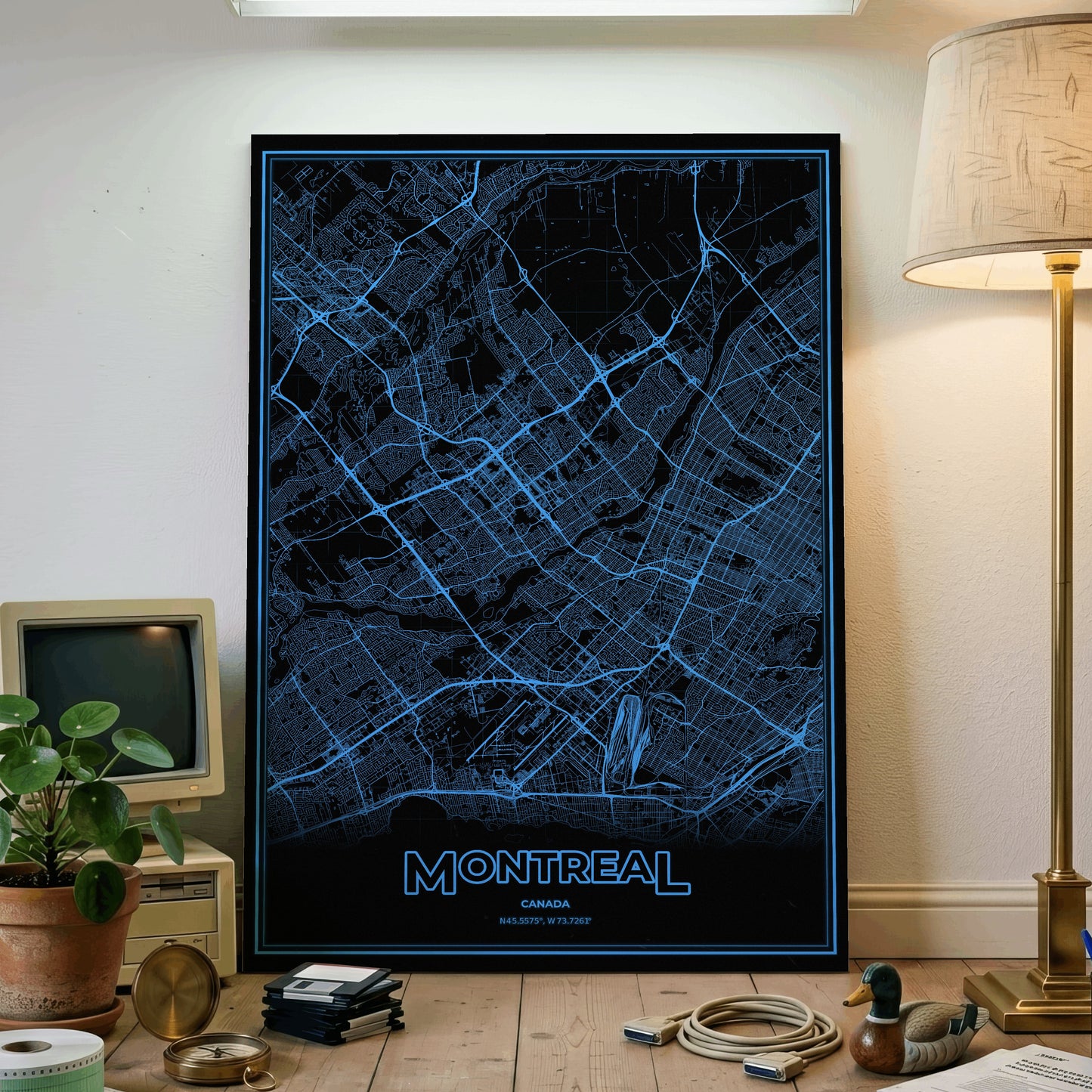 Montreal Phosphor Map Poster - IBM Blue