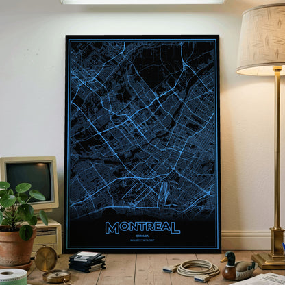 Montreal Phosphor Map Poster - IBM Blue
