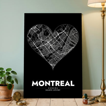 Montreal Heart Map Poster