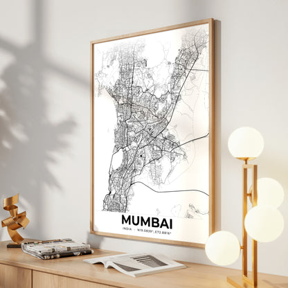 Mumbai Elegant Map Poster
