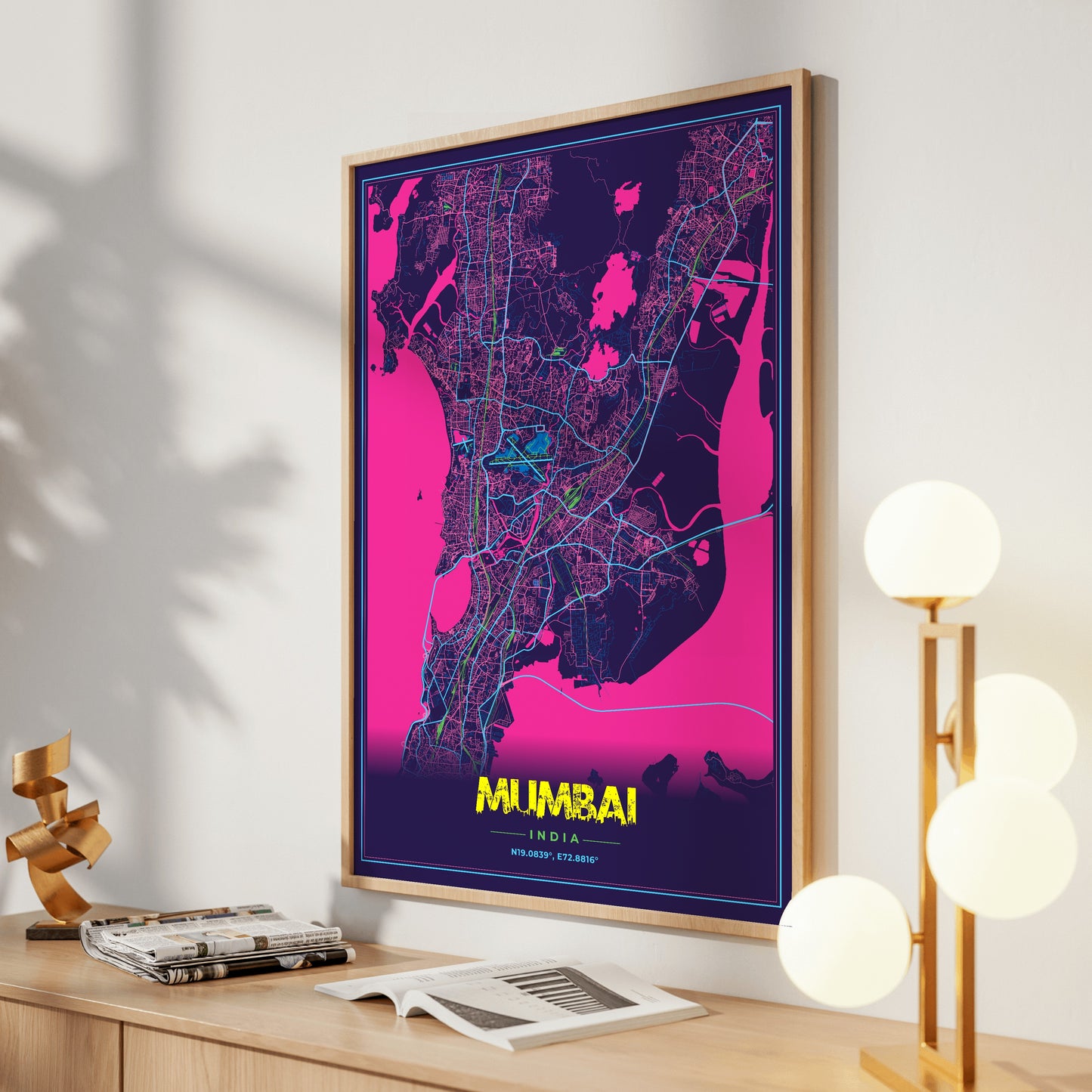 Mumbai Cyberpunk Map Poster