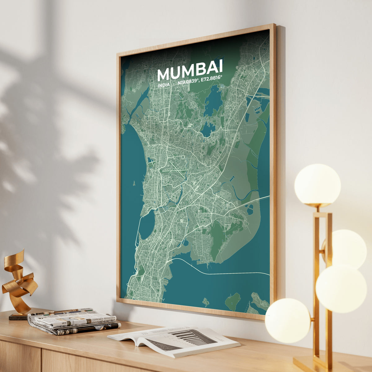 Mumbai Mist Map Poster