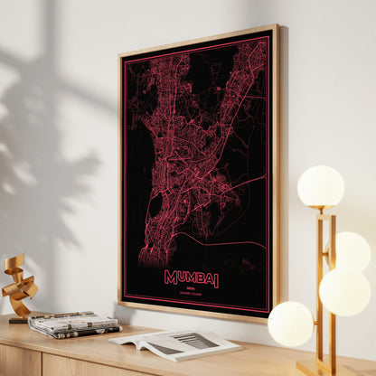 Mumbai Phosphor Map Poster - System Alert