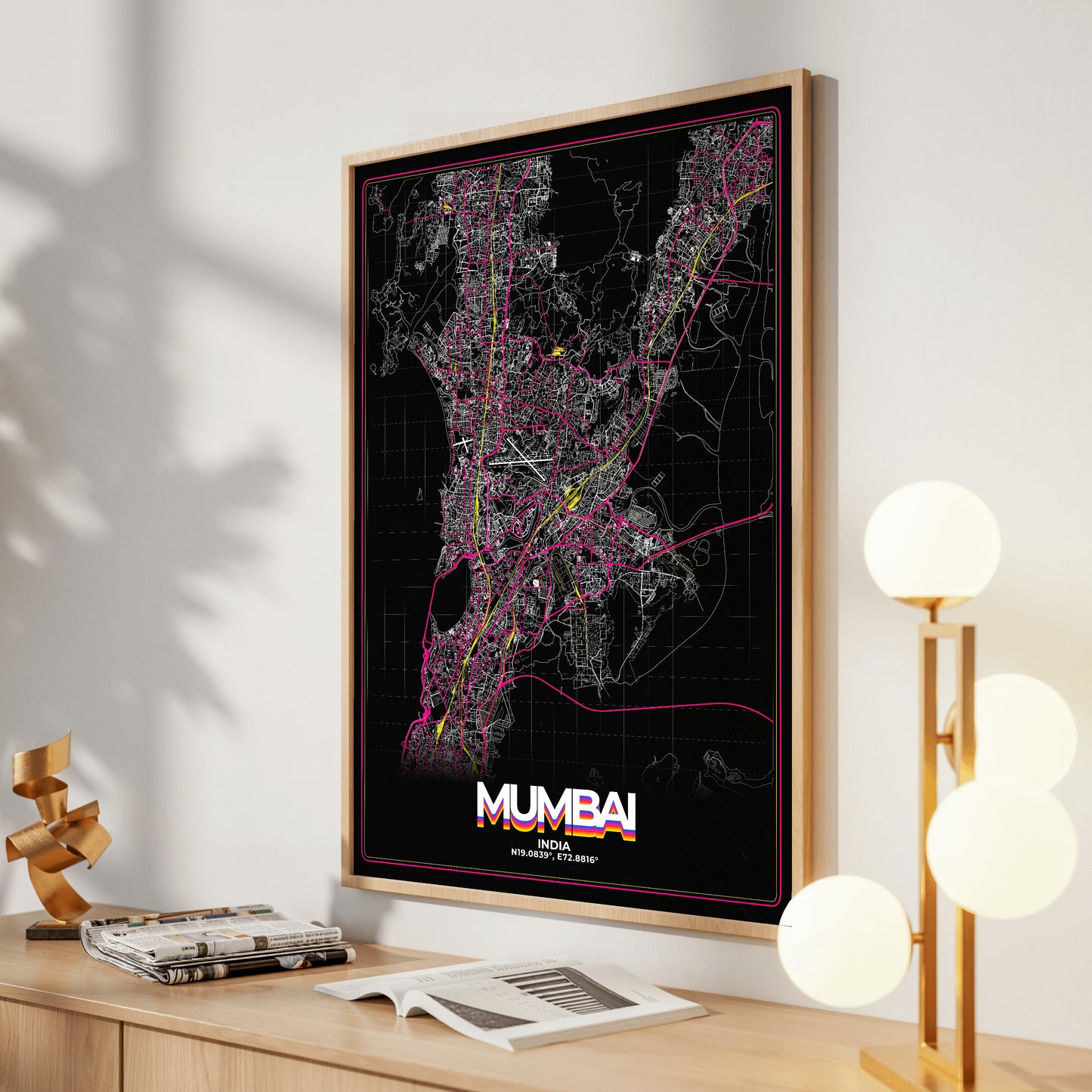 Mumbai Retro Map Poster
