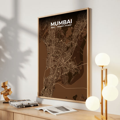 Mumbai Plum Map Poster