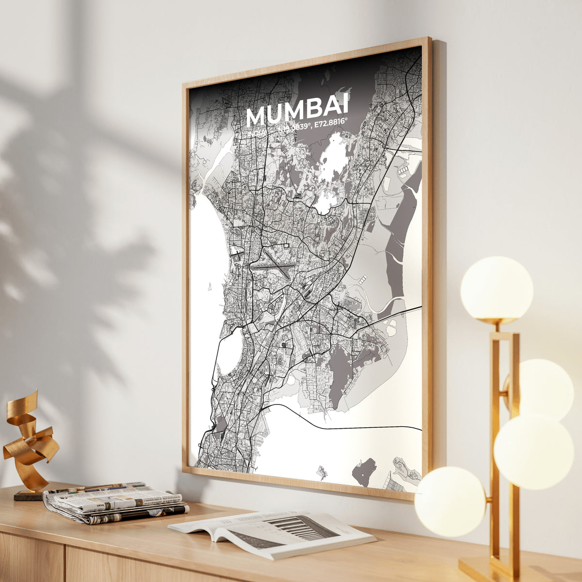 Mumbai Ash Map Poster