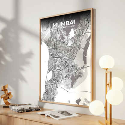 Mumbai Ash Map Poster