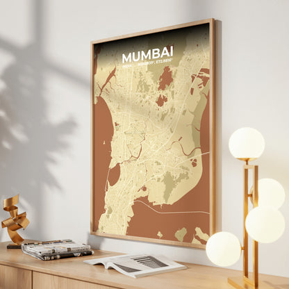 Mumbai Ember Map Poster