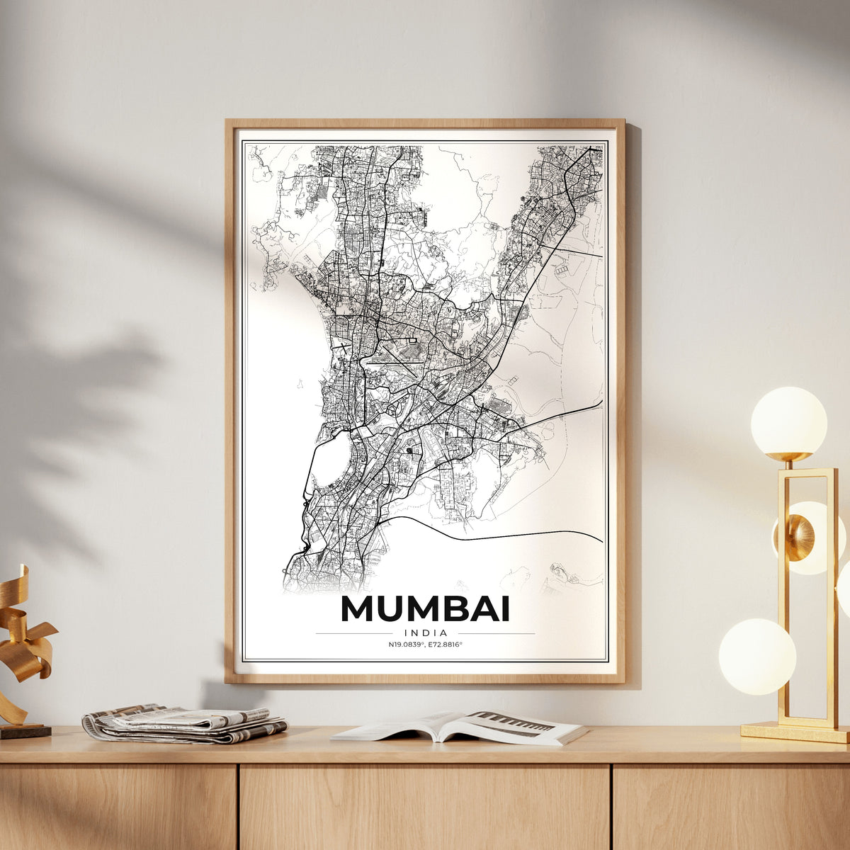 Mumbai Modern Map Poster