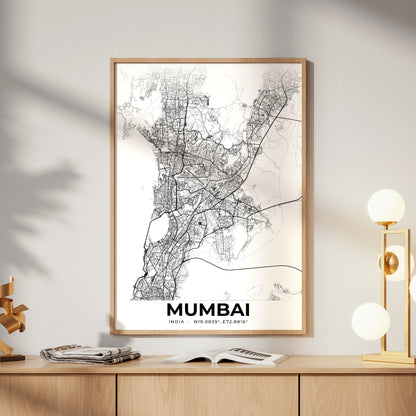 Mumbai Elegant Map Poster