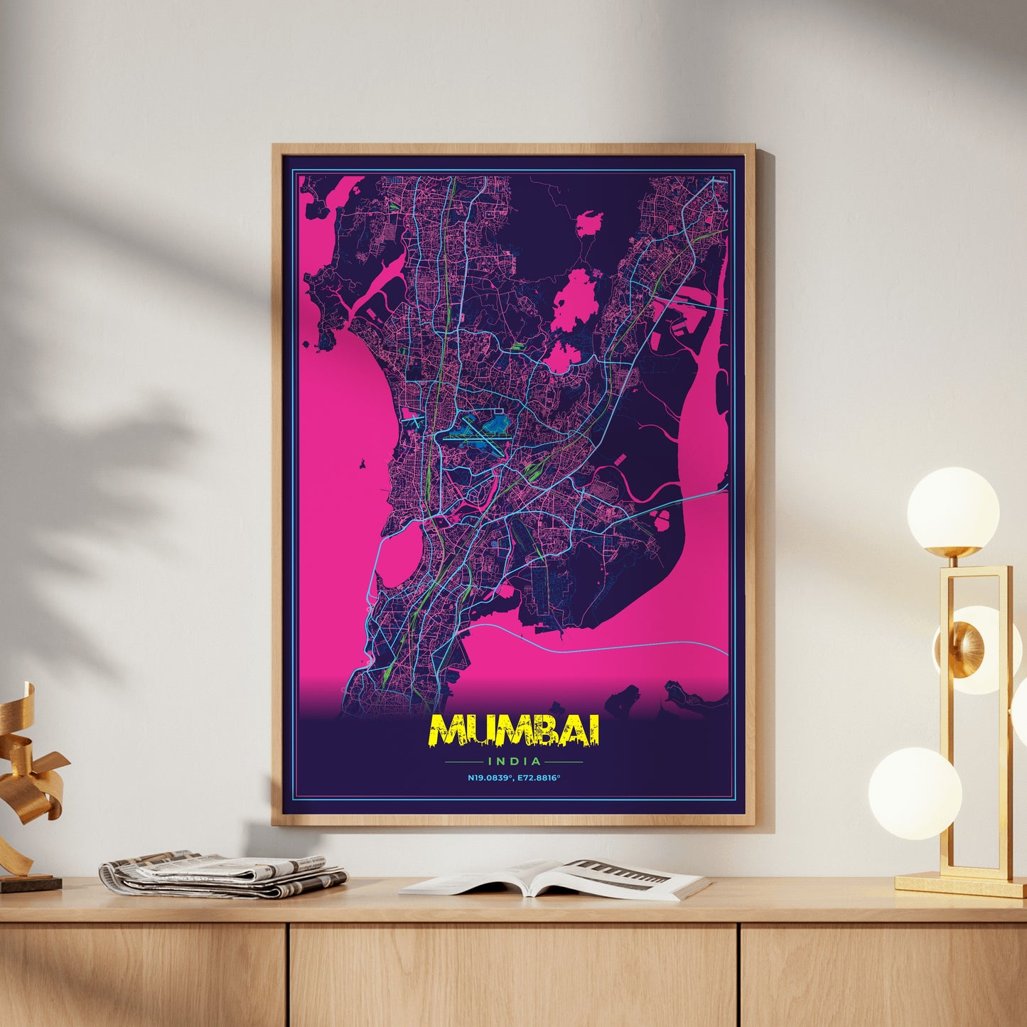 Mumbai Cyberpunk Map Poster