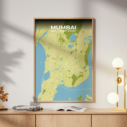 Mumbai Fern Map Poster