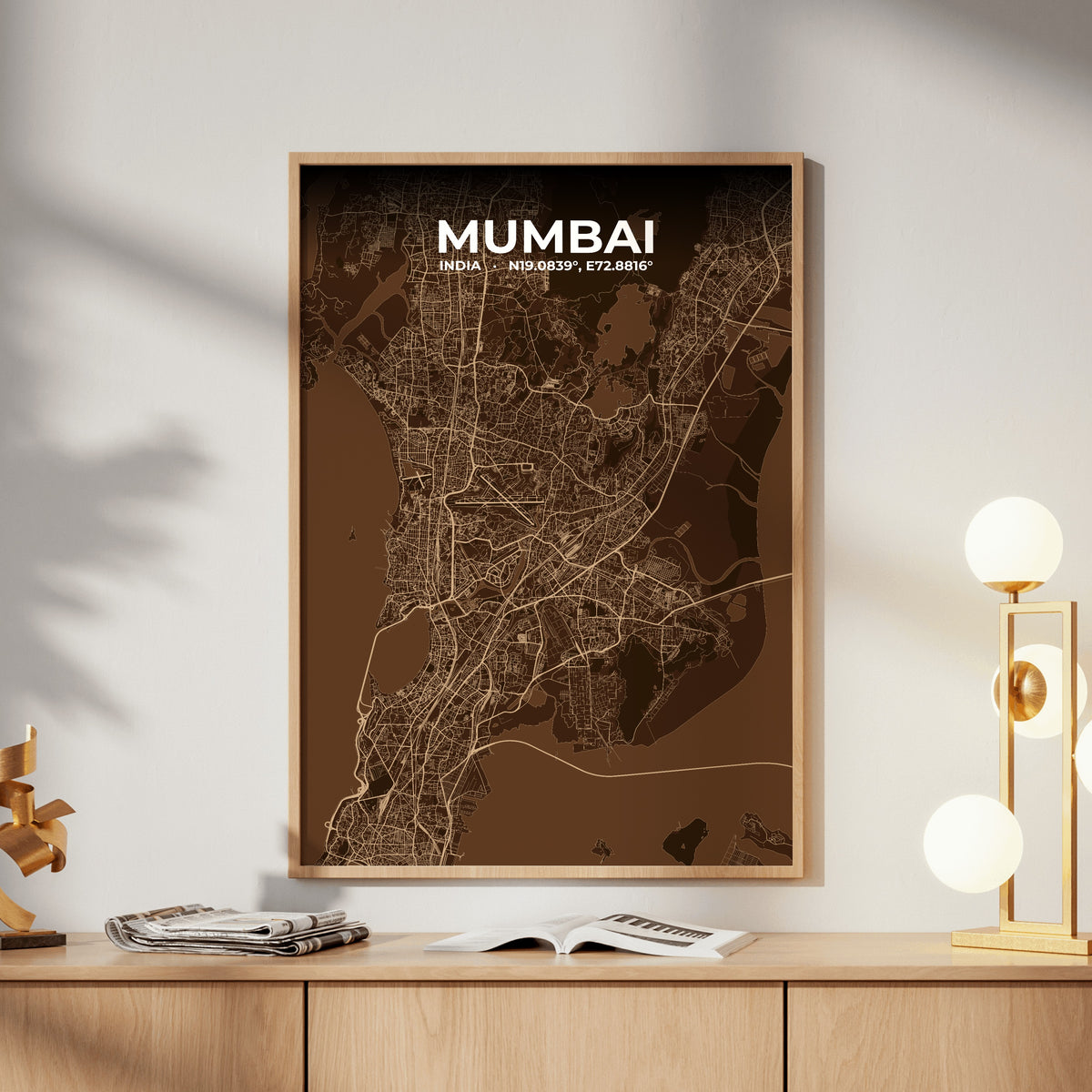 Mumbai Plum Map Poster