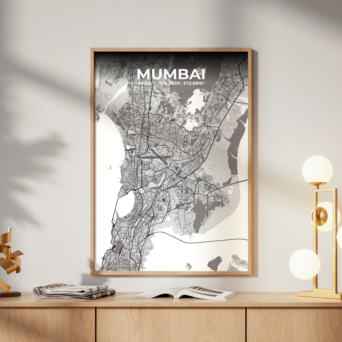 Mumbai Ash Map Poster
