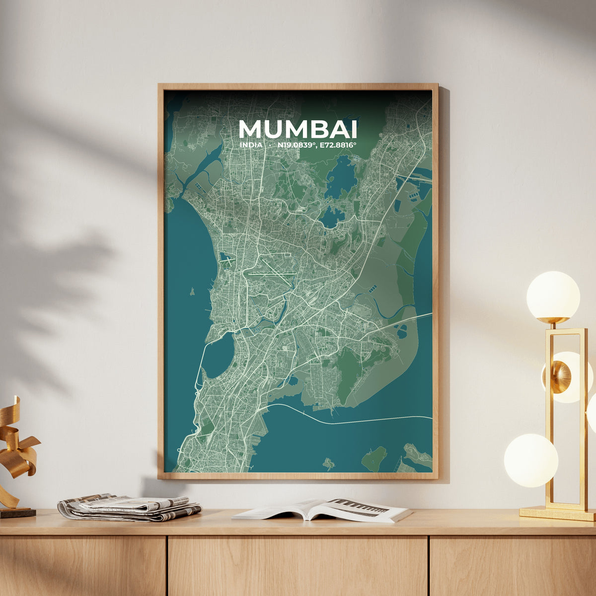 Mumbai Mist Map Poster