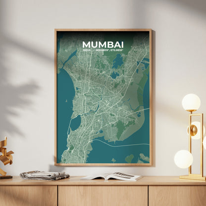 Mumbai Mist Map Poster