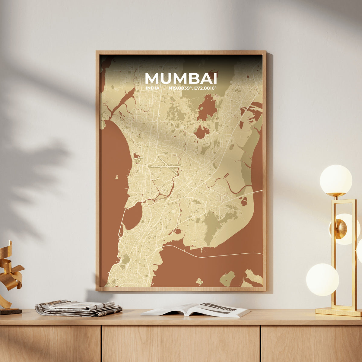 Mumbai Ember Map Poster