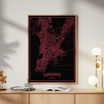 Mumbai Phosphor Map Poster - System Alert