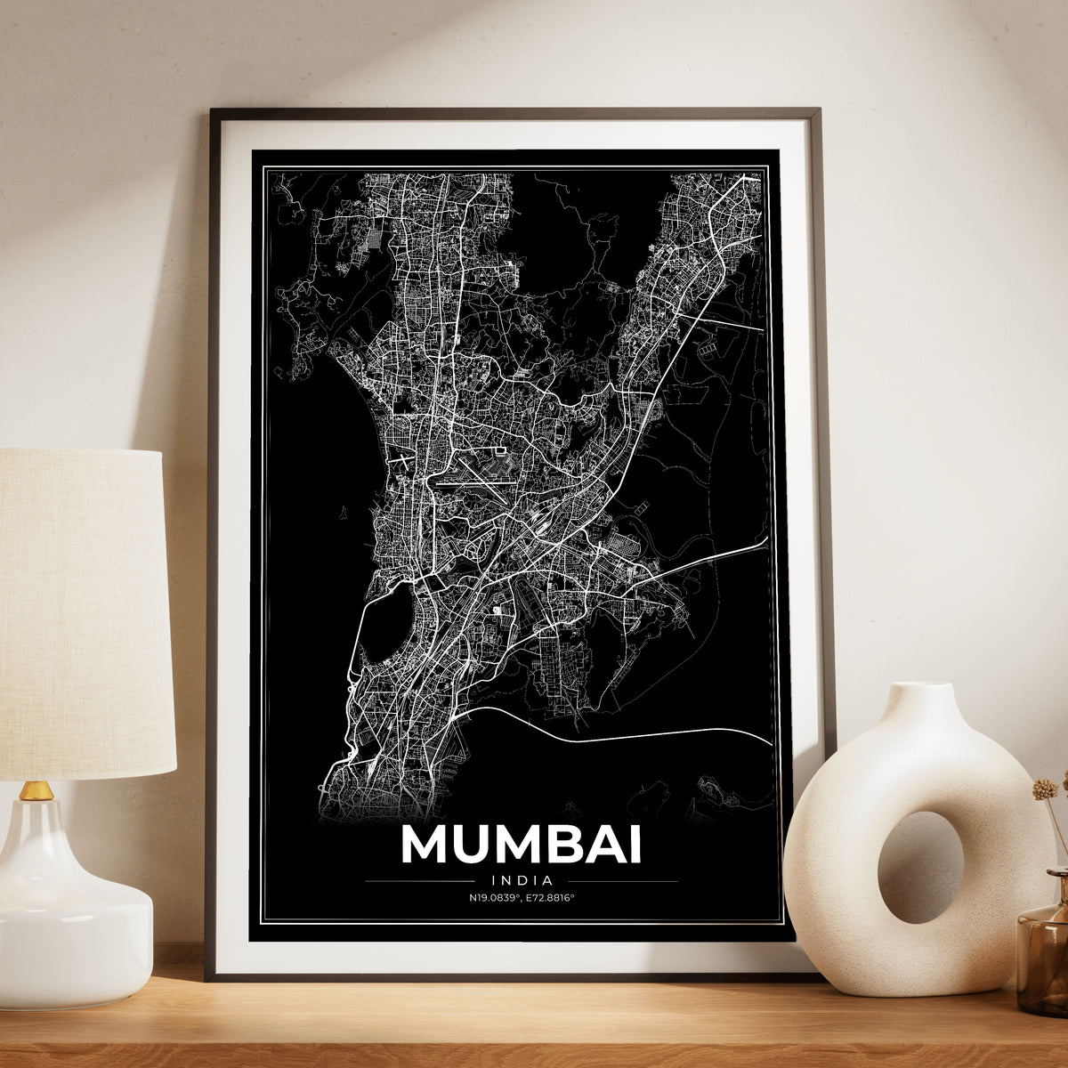 Mumbai Modern Map Poster
