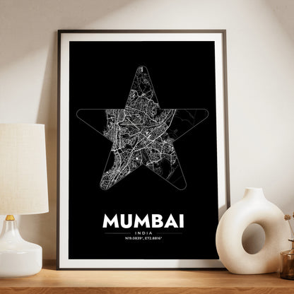 Mumbai Star Map Poster