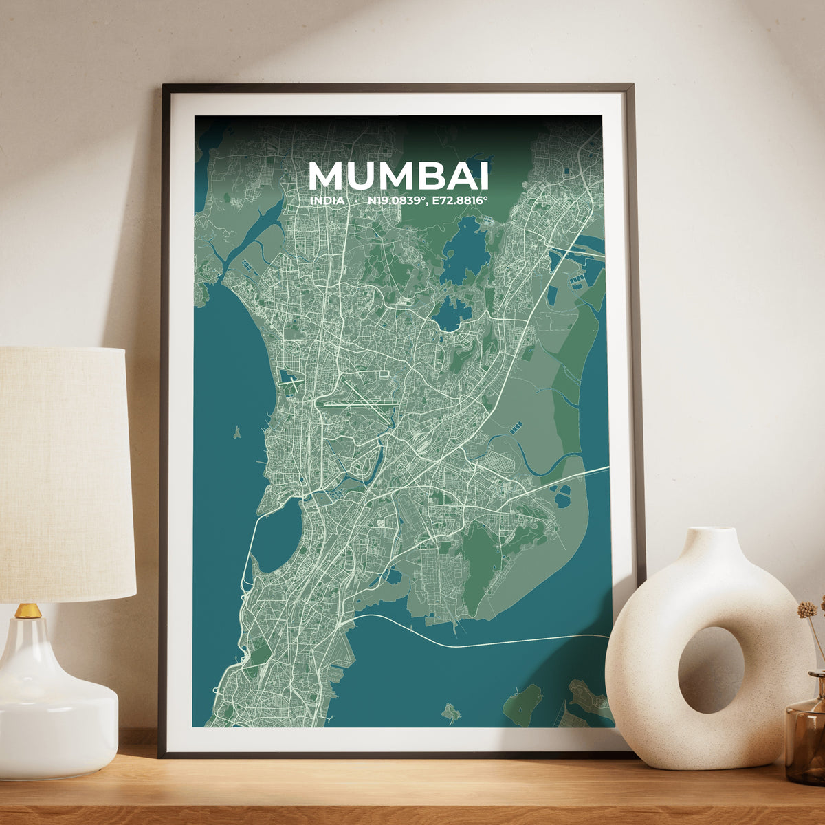 Mumbai Mist Map Poster