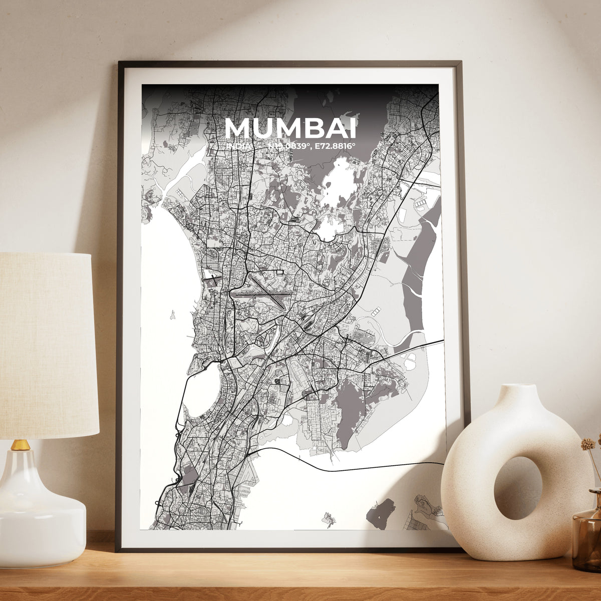 Mumbai Ash Map Poster